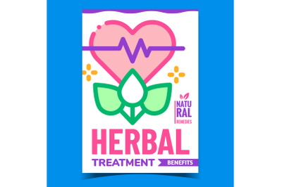 Herbal Treatment Creative Promo Banner Vector