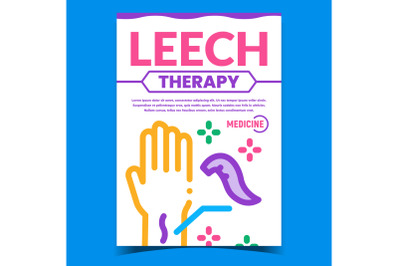 Leech Therapy Creative Promotion Banner Vector