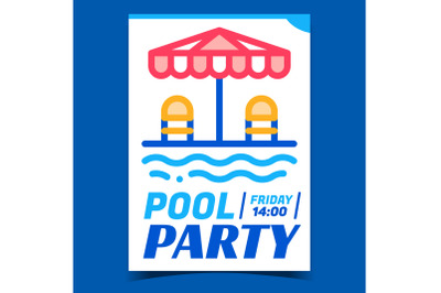 Pool Party Creative Promotional Banner Vector