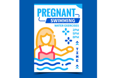 Pregnant Swimming Creative Promo Poster Vector