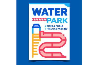 Water Park Creative Promotional Banner Vector