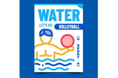 Water Volleyball Creative Promo Banner Vector