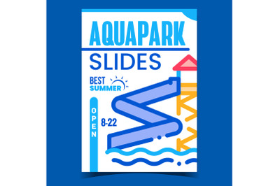 Aquapark Slides Creative Promotional Poster Vector