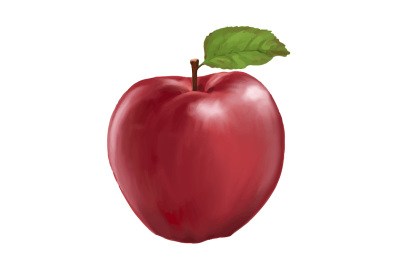 realistic autumn apple hand painting vector