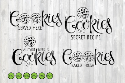 Cookies SVG Bundle 1. Set of Cookies quote for Kitchen Decor