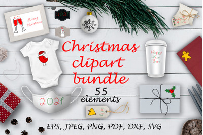 Christmas Clipart bundle. Christmas and New Year clipart.