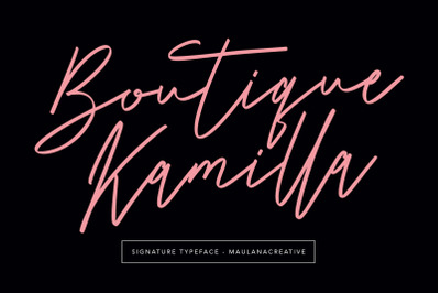 Boutique Kamilla Signature Typeface