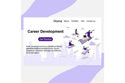 Career prospect and development landing page. Vector searching innovat