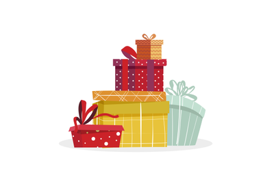 Pile of gift boxes to present at christmas or birthday