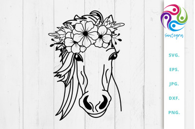 Floral Horse Svg File