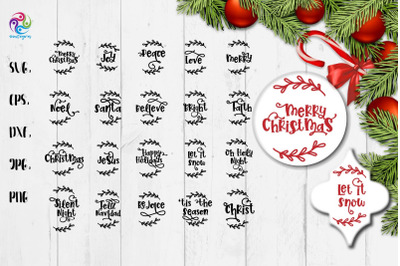 Christmas Ornament Bundle Svg - Round Ornament