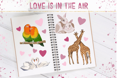Love is in the Air - Clip Art Set and Stickers