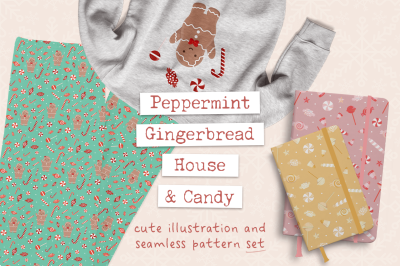 Peppermint Gingerbread House and Candy