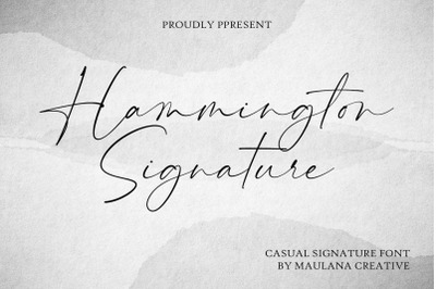 Hammington Casual Signature Script Font