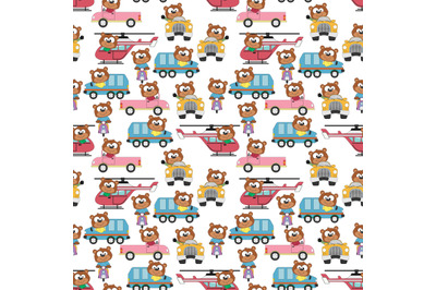 pattern design with cute animal cartoon ornament