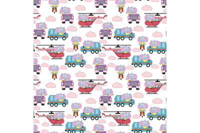 pattern design with cute animal cartoon ornament