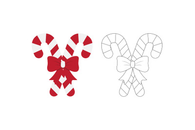 Christmas Candy Stick Fill Outline Icon