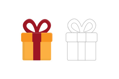 Christmas Gift Fill Outline Icon