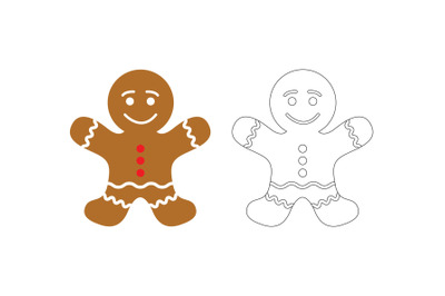 Christmas Gingerbread Fill Outline Icon