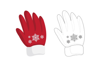 Christmas Gloves Fill Outline Icon