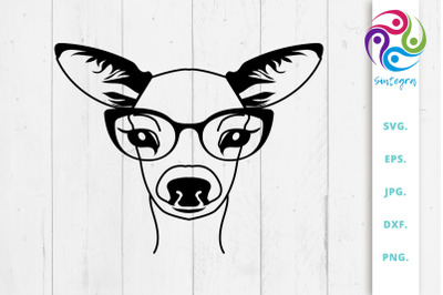 Adorable Deer With Glasses Svg File