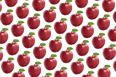realistic autumn apple hand painting pattern