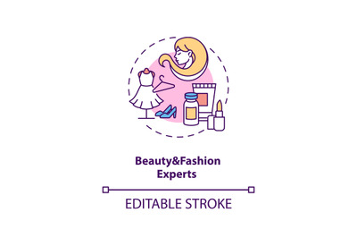 Beauty and fashion experts concept icon