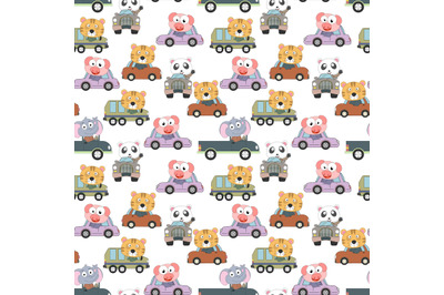 pattern design with cute animal cartoon ornament