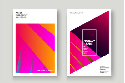 Minimal cover set design vector illustration. Neon blurred pink yellow