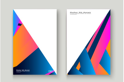 Minimal cover set design vector illustration. Neon blurred pink blue w