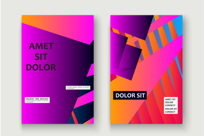 Minimal cover set design vector illustration. Neon blurred pink purple