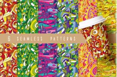 6 seamless patterns - Traditional bright set