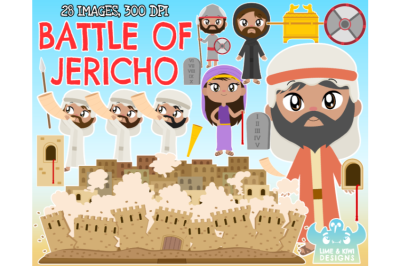 Joshua and the Battle of Jericho Clipart - Lime and Kiwi Designs