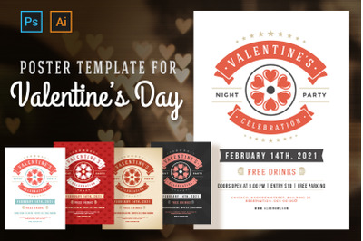Valentine&#039;s Day Party Flyer