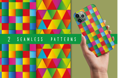 2 seamless patterns - Geometric set