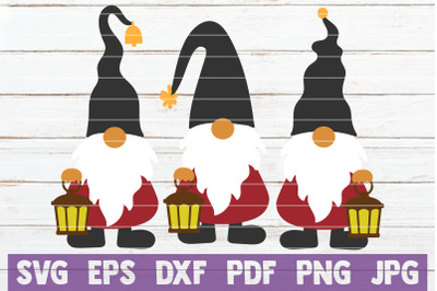 Gnomes With Lamp SVG Cut File