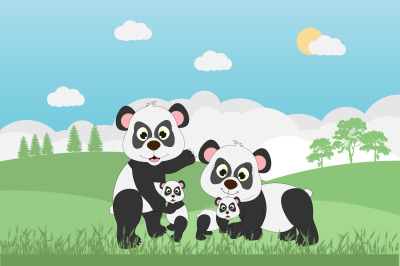 panda family