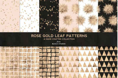 Rose Gold Leaf Digital Patterns