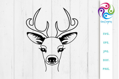 Gorgeous Antlers Deer SVG File