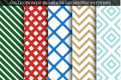 Colorful seamless textile patterns