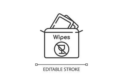 Alcohol free wipes linear icon