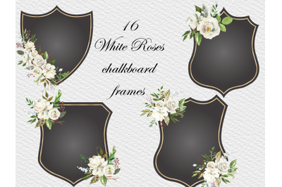 Elegant Black Frames with White Roses