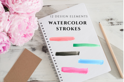 Watercolor Brush Strokes&2C; Banner Strokes