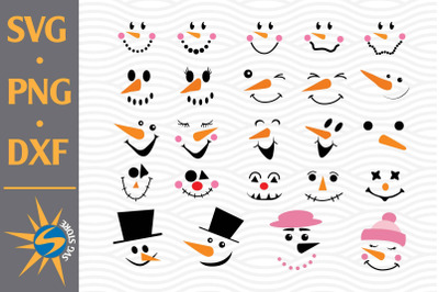 Snowman Face SVG&2C; PNG&2C; DXF Digital Files Include