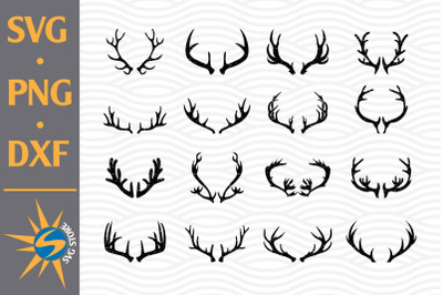 Distressed Deer Antlers SVG&2C; PNG&2C; DXF Digital Files Include