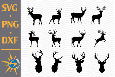 Deer Silhouette SVG&2C; PNG&2C; DXF Digital Files Include