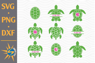 Turtles Monogram SVG&2C; PNG&2C; DXF Digital Files Include