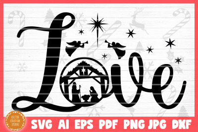 Love Christmas Nativity SVG Cut File