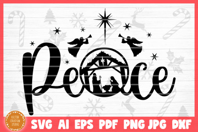 Peace Christmas Nativity SVG Cut File