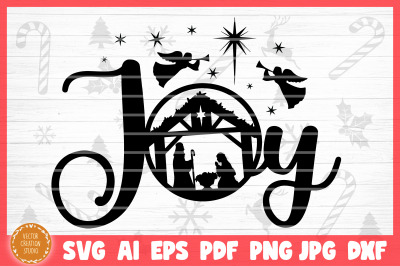 Joy Nativity Christmas SVG Cut File